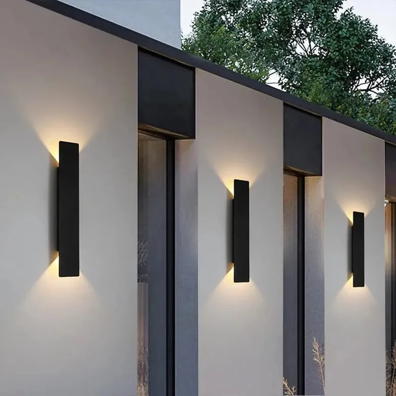 Applique murale extérieure étanche en aluminium noir 18W LED - Luminaires d'extérieur