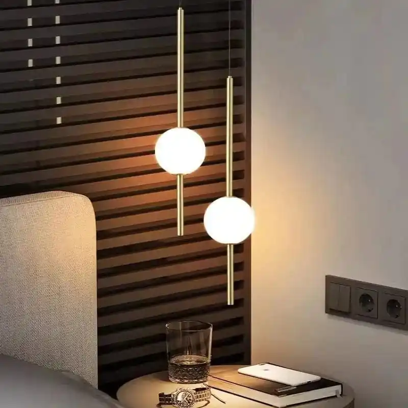 Lustre Nordique LED en Boule de Verre pour Chambre ou Restaurant