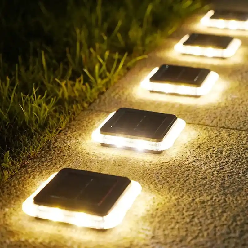 Lampe solaire au sol avec 8 LED