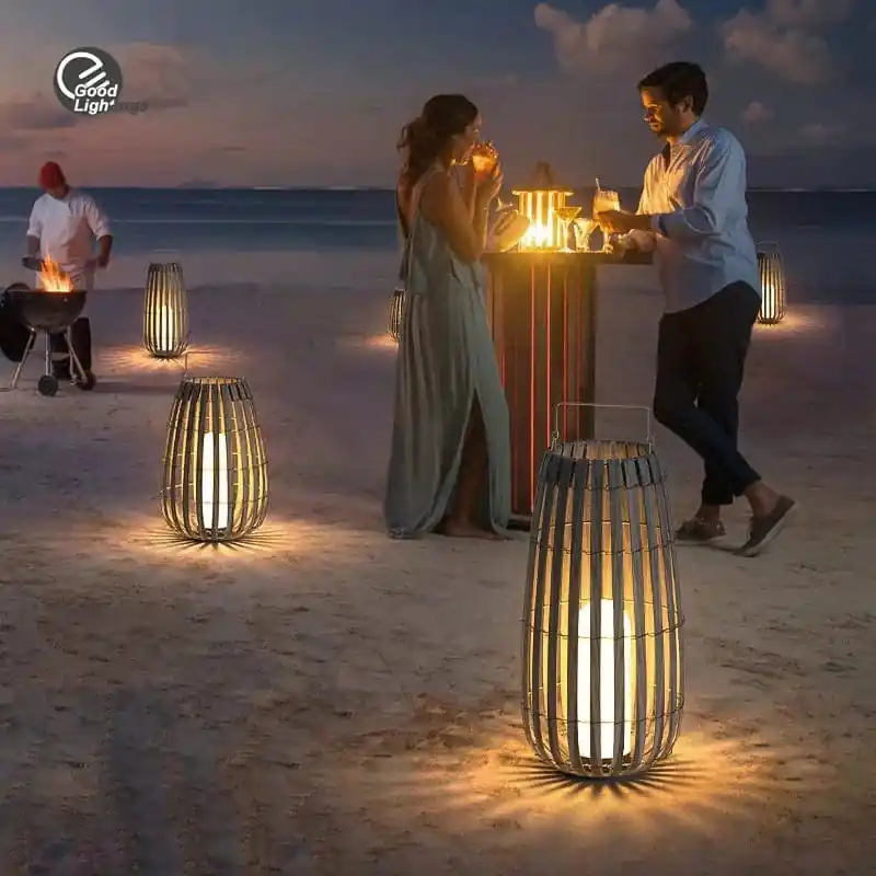 Lampadaire solaire design pour jardin extérieur et cour villas, étanche IP65