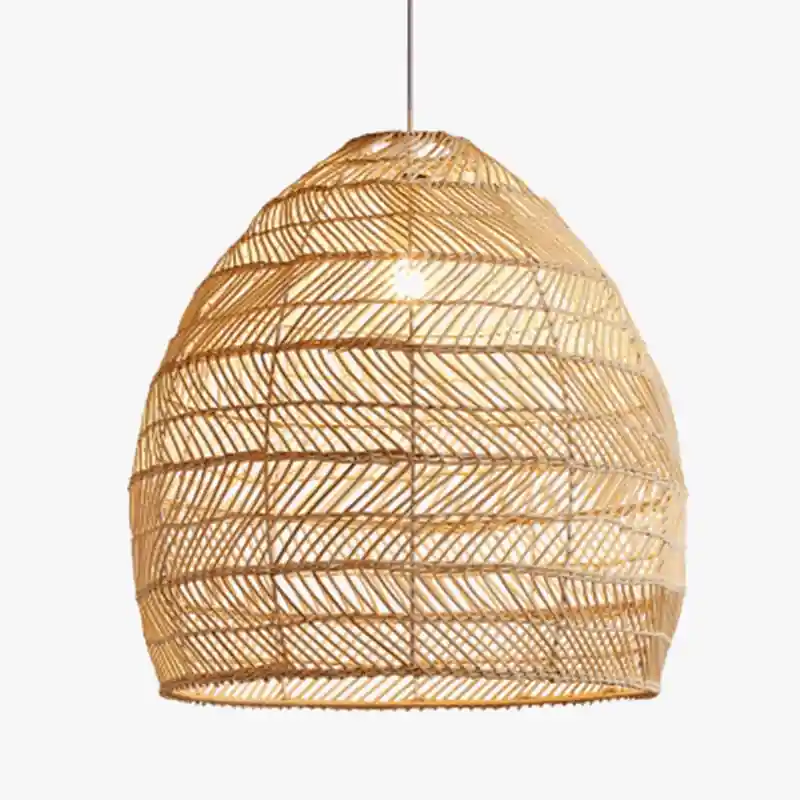 Lampe en rotin chinoise suspendue Vintage pour décoration intérieure - Nouveau Style