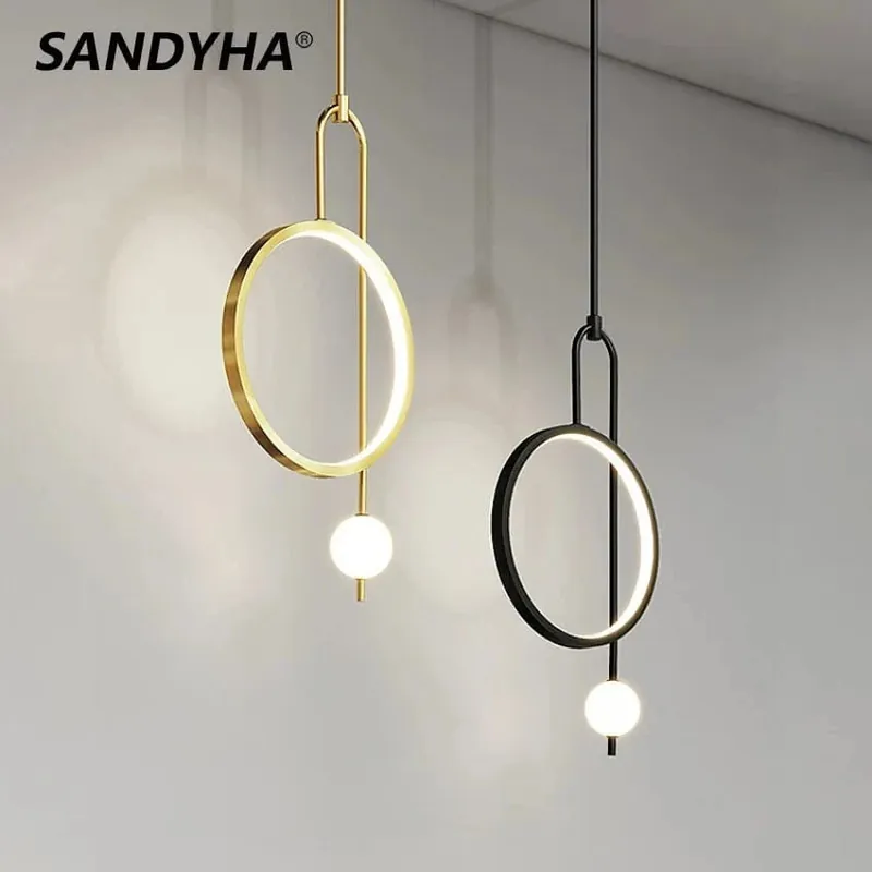 Suspension Plafonnier Anneau Rond en Verre Moderne - Lustre Intérieur