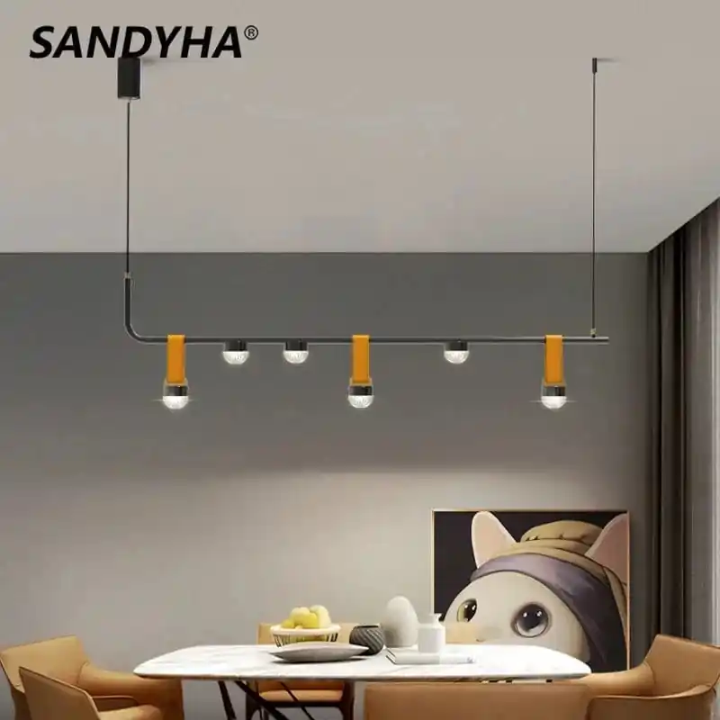 Lustre suspendu LED nordique minimaliste pour salon et salle à manger