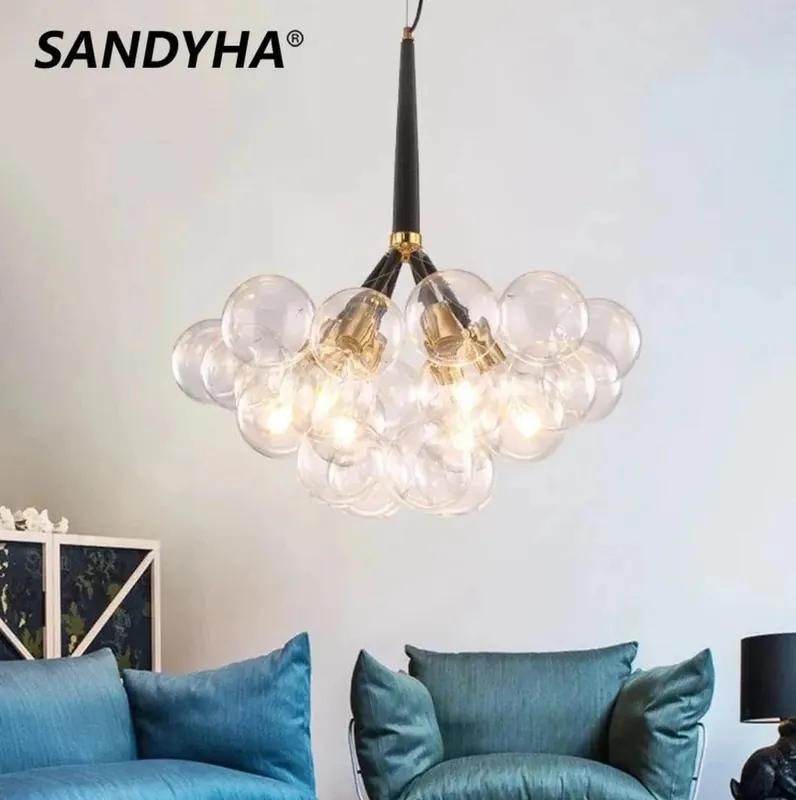 Boule de verre bulle Lustre de Haute Qualité - Lampe Suspendue LED Design - Décoration d'Intérieur