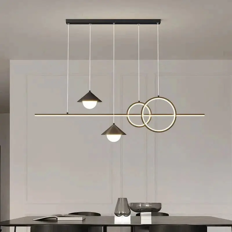 Lustres Luxe Moderne Longue Bande Led - Création Lumineuse pour Déco Salle à Manger et Salon