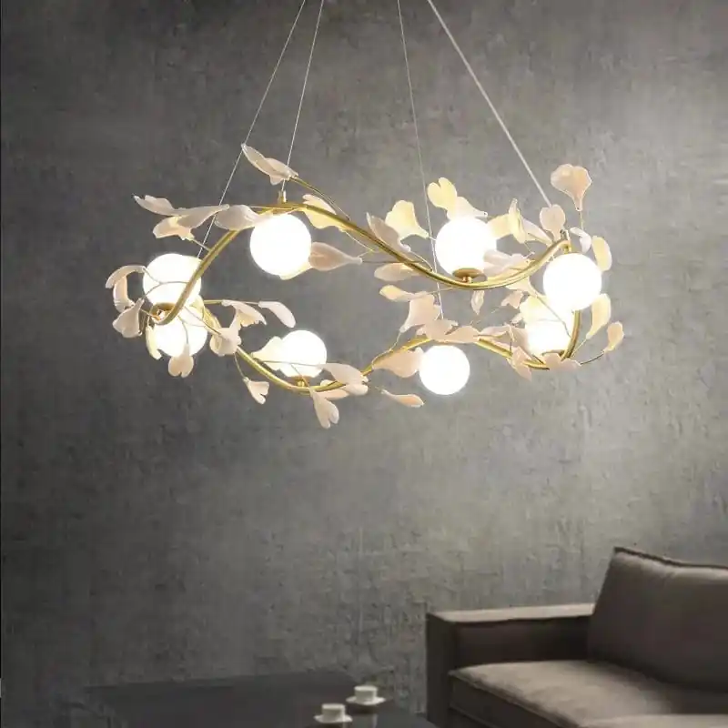 Lustre Surround Boule De Verre Suspension Lumière Led