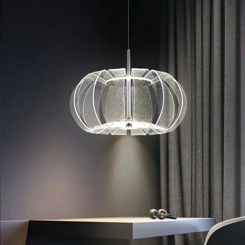 Lustre Lampe Ronde Acrylique Moderne pour Salon et Salle à Manger