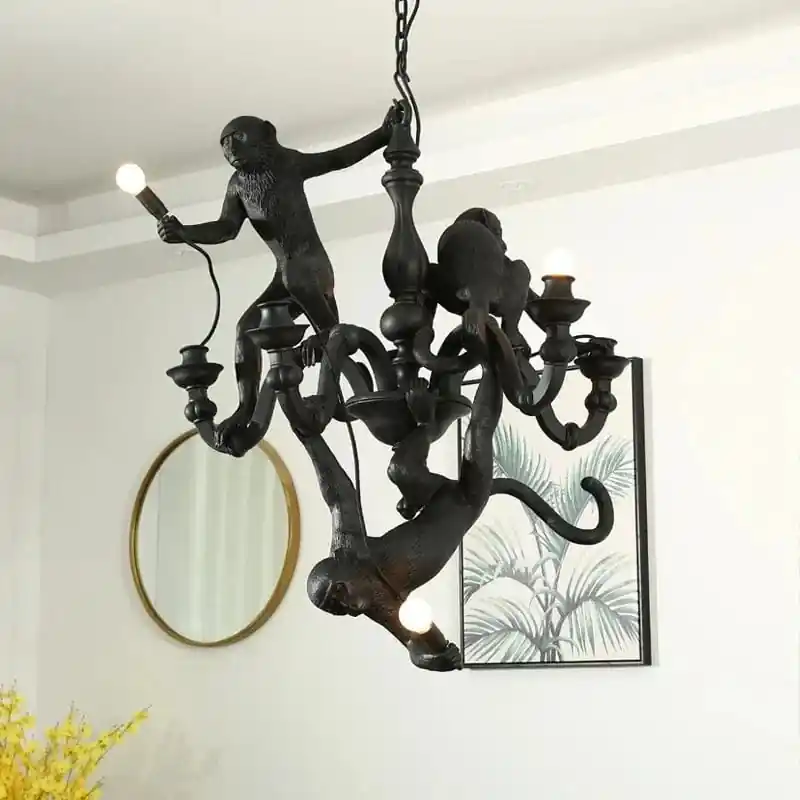 Lustre LED singe nordique SANDYHA Art - Noir & Blanc