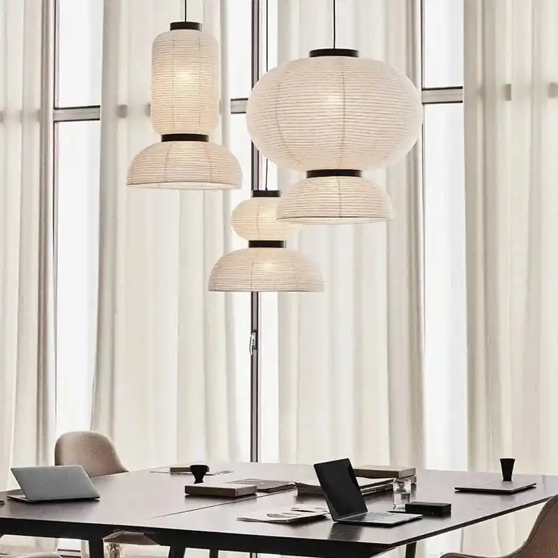 Lanterne Chinoise Sandyha en papier de riz avec éclairage LED - Lustre design pour la décoration intérieure