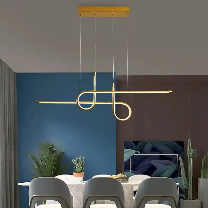Lustre LED SANDYHA Nordique Minimaliste Créatif Fer Art Longue Bande - Déco Maison