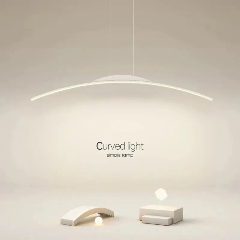 Lustre nordique moderne avec bande incurvée pour salon et salle à manger