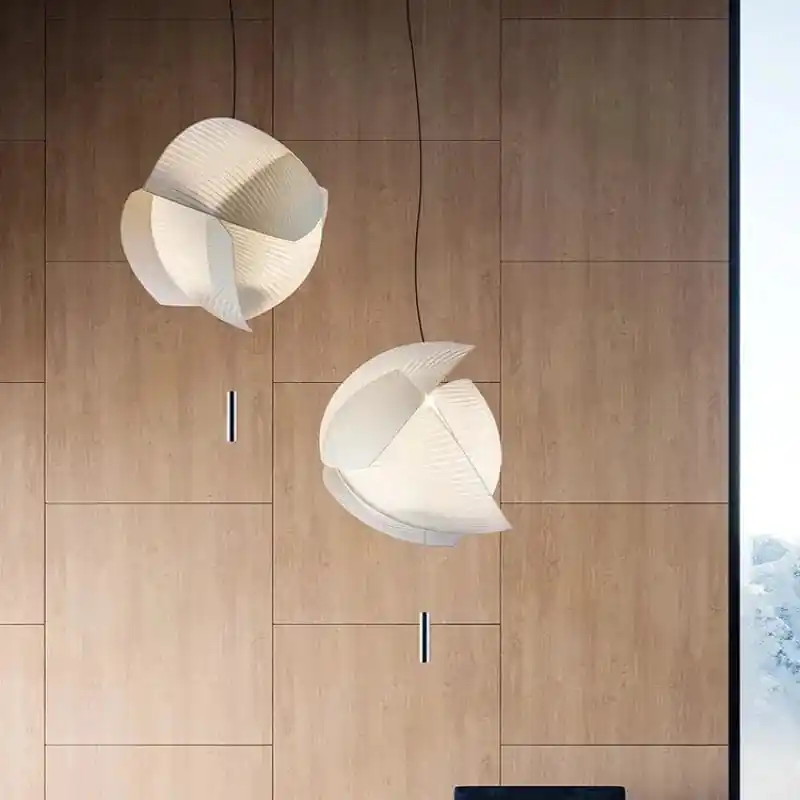 Suspensions Éclairages Créatifs en Tissu Blanc Moderne Led Salon Salle à Manger