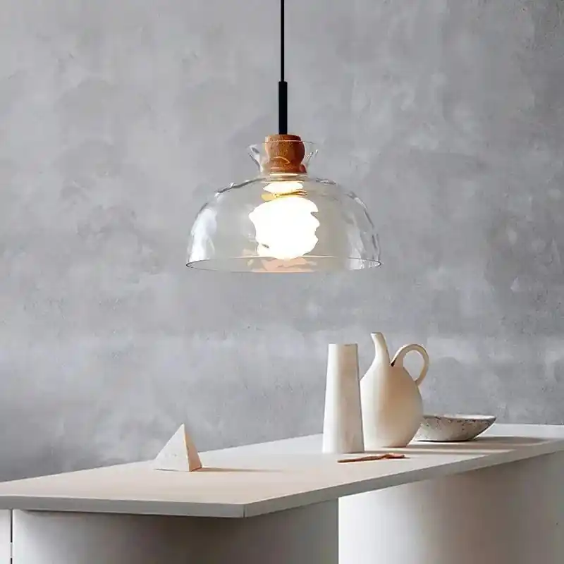 SANDYHA Lustre nordique en verre Lampara Colgante Techo LED chambre Restaurant De Chevet Lustres De Plafond éclairage suspendu