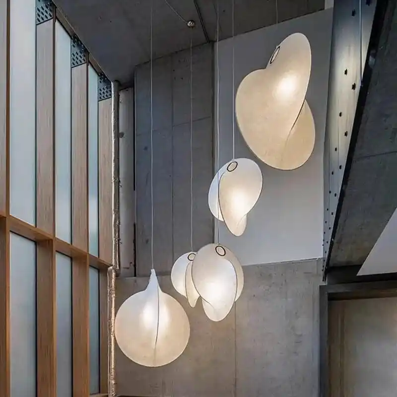 Suspension LED Lustre Lumière Soie Nordique pour Salle à Manger Salon Bar - Luminaires Suspendus de Marque