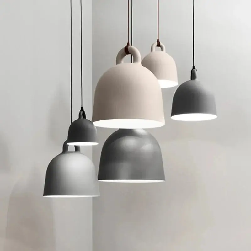 Lustre de Restaurant postmoderne Design danois, salons lampes suspendues grises lampes suspendues nordiques romantiques