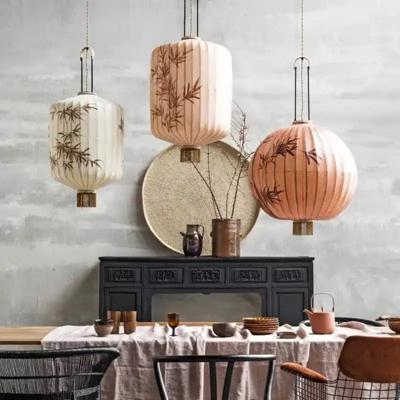 Lampe lanterne en tissu chinois pour décoration intérieure et extérieure - Modèle exclusif