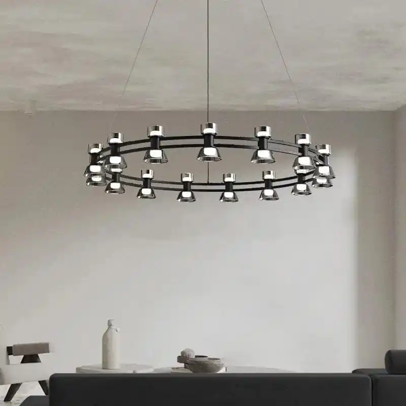 Plafonnier Rond Verre et Cuivre eleganzza
