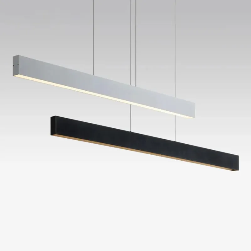 Suspension LED moderne minimaliste 30W pour salle à manger, bureau ou bar - Décoration lumineuse en blanc et noir