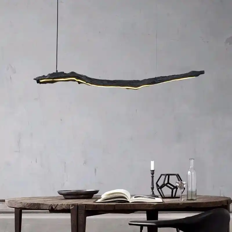 LED bandes lumineuses noires Wabi-sabi : Lampes suspendues pour restaurant, bureau, chambre, café et salle d'exposition