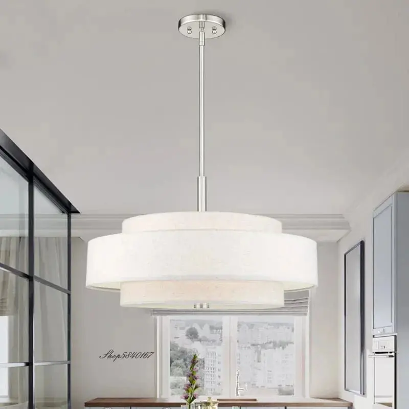 Suspension Luminaire Moderne Minimaliste en Tissu Décoratif