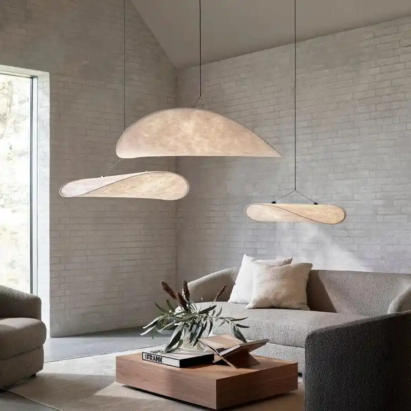 Suspension en soie silencieuse - Lumières LED Vertigo - Éclairage en tissu nordique