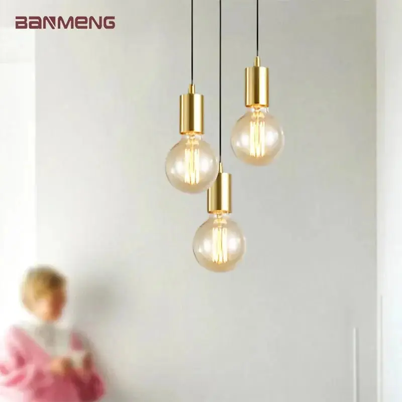 Lustres modernes Nordique LED en or pour chambre cuisine salon loft et étude