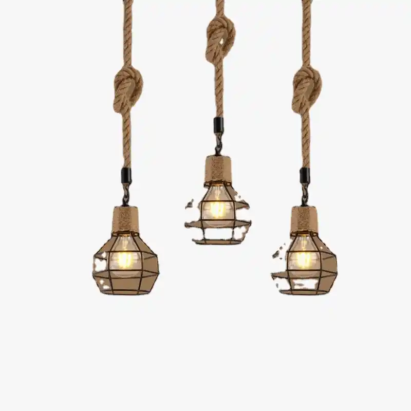 Lustre en ficelle créative nordique pour salon ou chambre d'hôtel