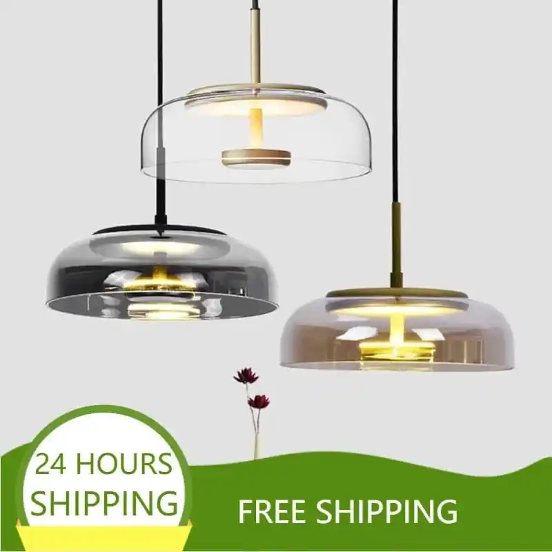 Éclairage Moderne : Suspension LED Luminaire en Verre - Décoration Salle à Manger & Cuisine