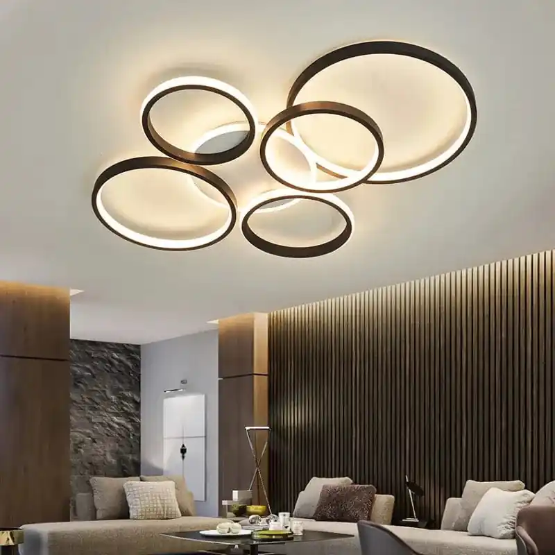 NEO Gleam - Lustre Moderne pour Plafond - Lumières de Salon et de Chambre - Noir\\/Or - LED - AC85-265V