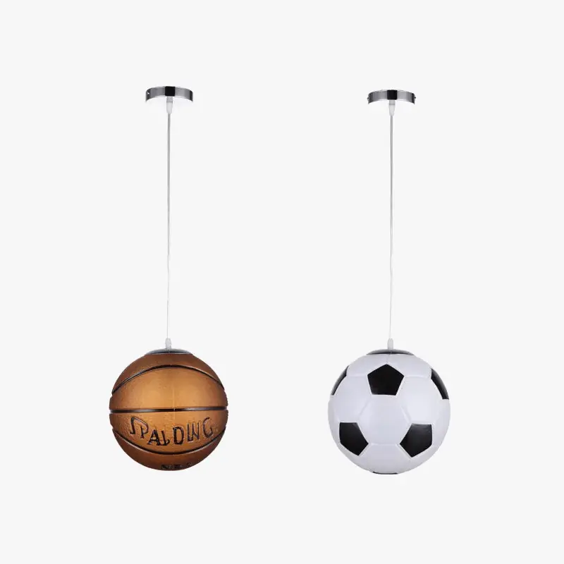 Suspension luminaire sportive pour chambre d'enfants - Football et basket-ball lampes suspendues modernes, idéales pour une décoration mignonne.