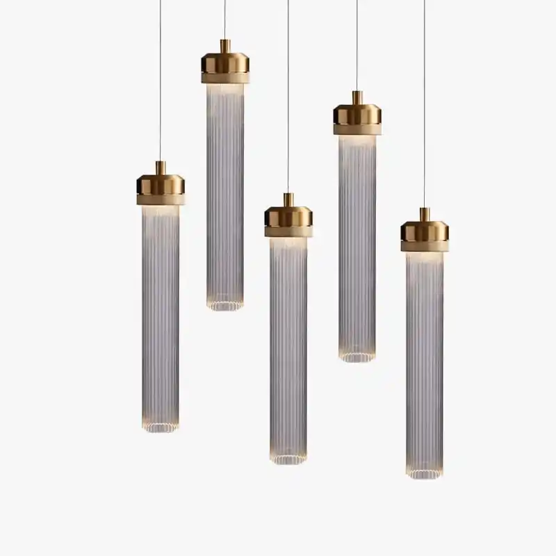 Luminaires suspendus LED modernes pour la maison: Éclairage en verre et en or