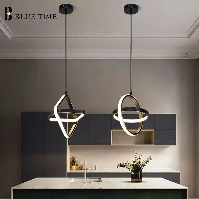 Plafonnier LED Suspendu Monochrome au Design Moderne et Épuré