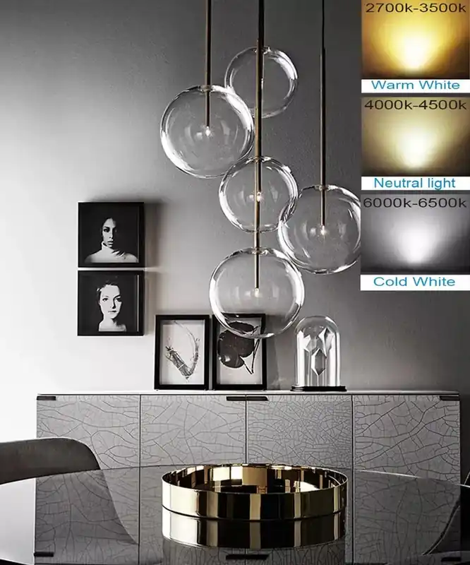 Suspension nordique design en verre clair