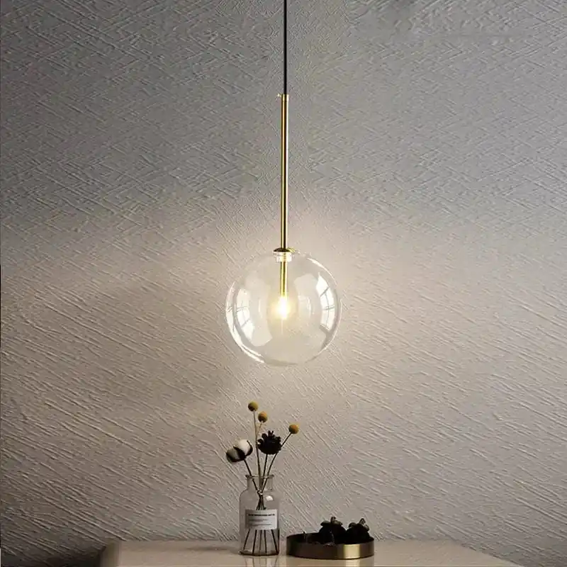 Suspension nordique en verre clair - Style Moderne