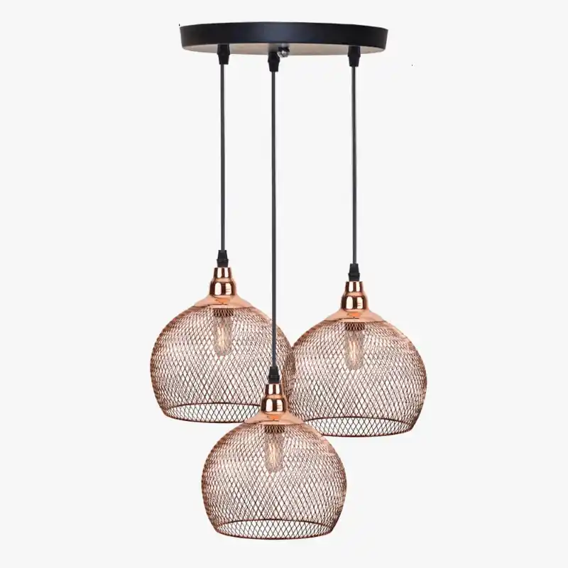 Nordic Restaurant & Bar - Éclairage Salon Passerelle Rétro Or Rose Cage à Oiseaux Luminaire Créatif Moderne Lustre Simple