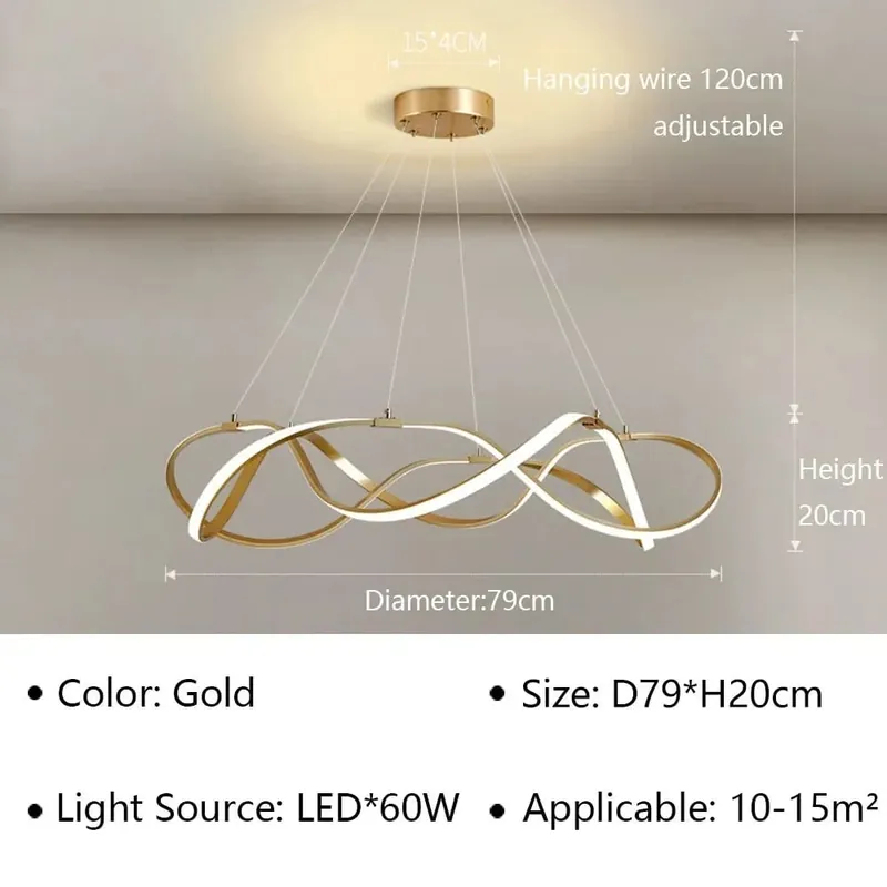 Lustre LED Moderne pour Salon et Restaurant