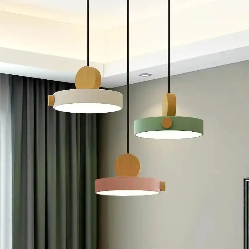 Pendentif Lumineux en Bois Nordique pour Décoration Intérieure