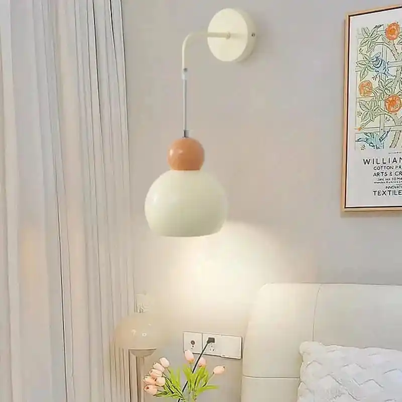 Nordique - Suspension Plafonnier LED Crème Vent Gourde - Lampe de Salon et Chambre - Éclairage Moderne et Élégant