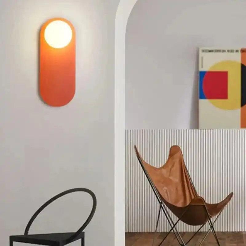 Applique murale LED nordique minimaliste en verre Orange - Édition Exclusive