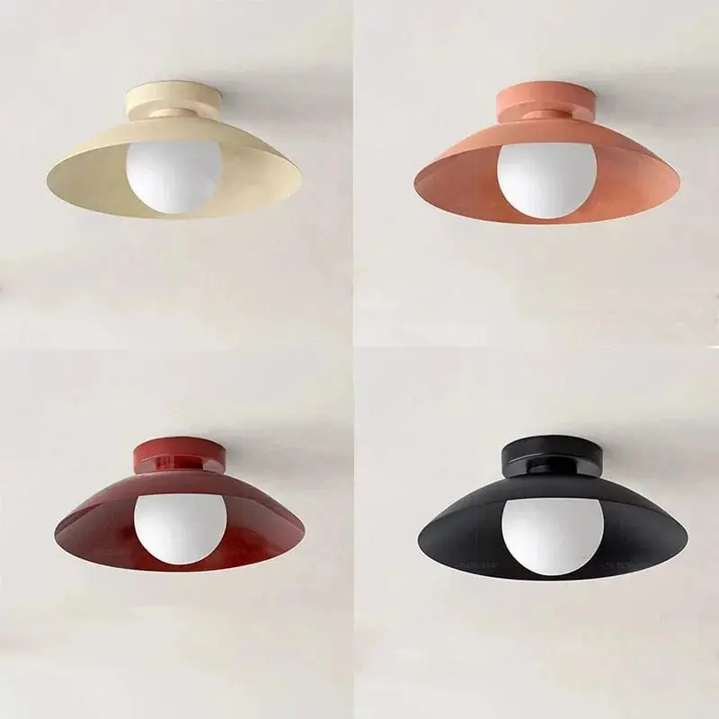 Plafonniers LED nordiques Ampoule en fer Macaron pour salon et chambre