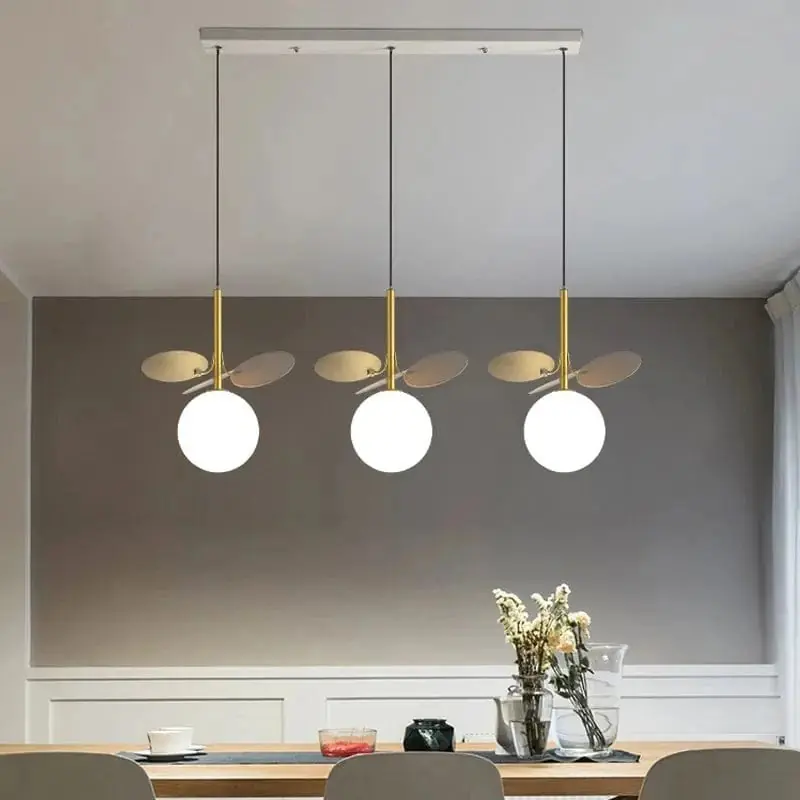 Lampurant LED - Boule de Verre Nordique Suspension Lustre Lampe créative pour Salon, Chambre d'Enfants et Intérieur
