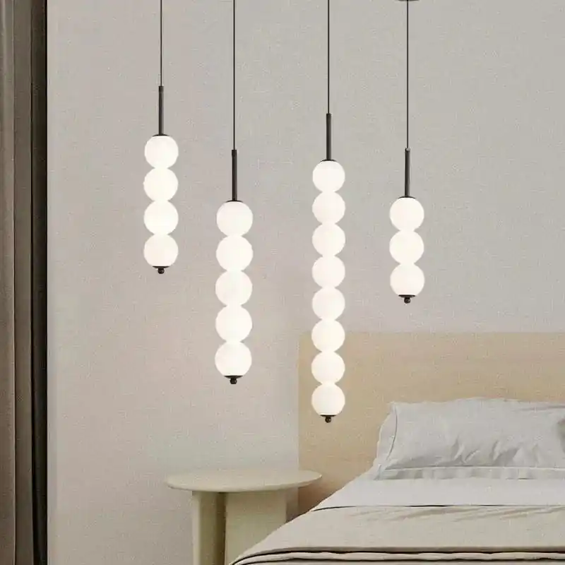Suspension en verre nordique LED cuivre - Collection Lumina