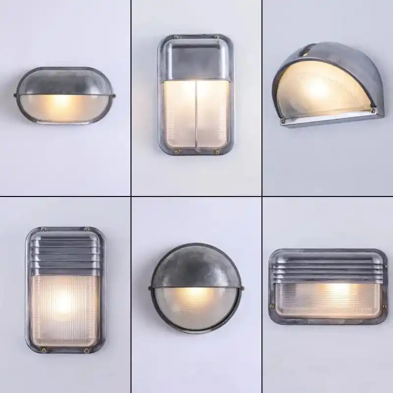 Applique murale LED rétro extérieure industrielle Vintage IP65 étanche en verre - Luminaflare