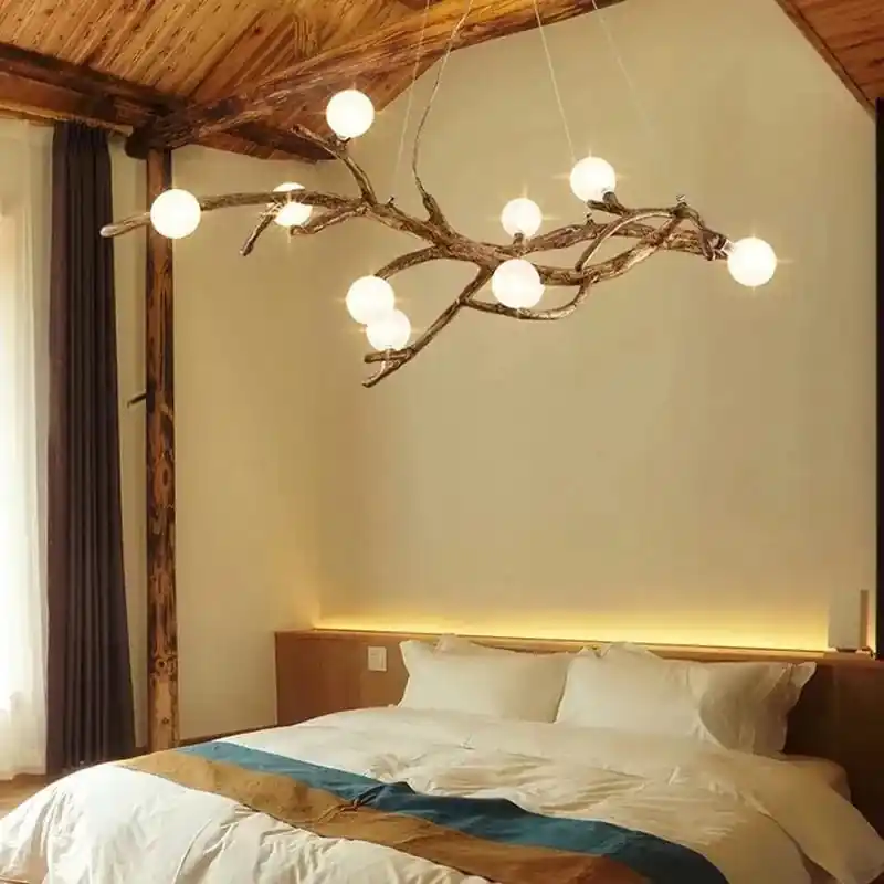Arbre de Lumière - Lustre en Verre à Bulles à LED Vintage