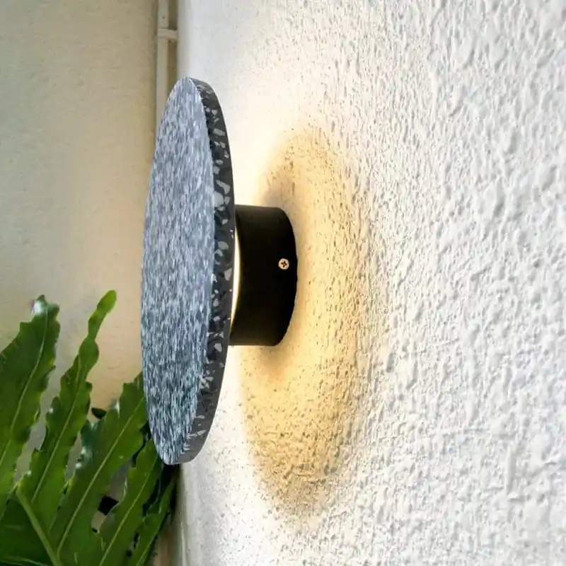 Applique murale LED étanche Terrazzo & Acrylique - Éclairage pour jardin et terrasse