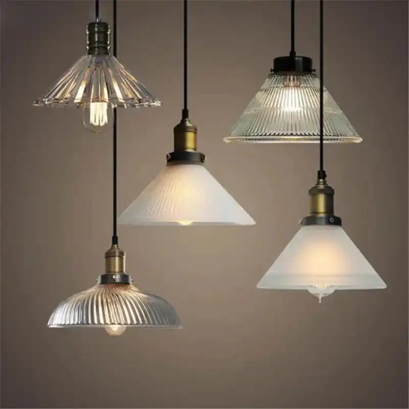 Suspension Luminaire Rétro LED en Verre Américain - Éditions Cuivre et Laiton
