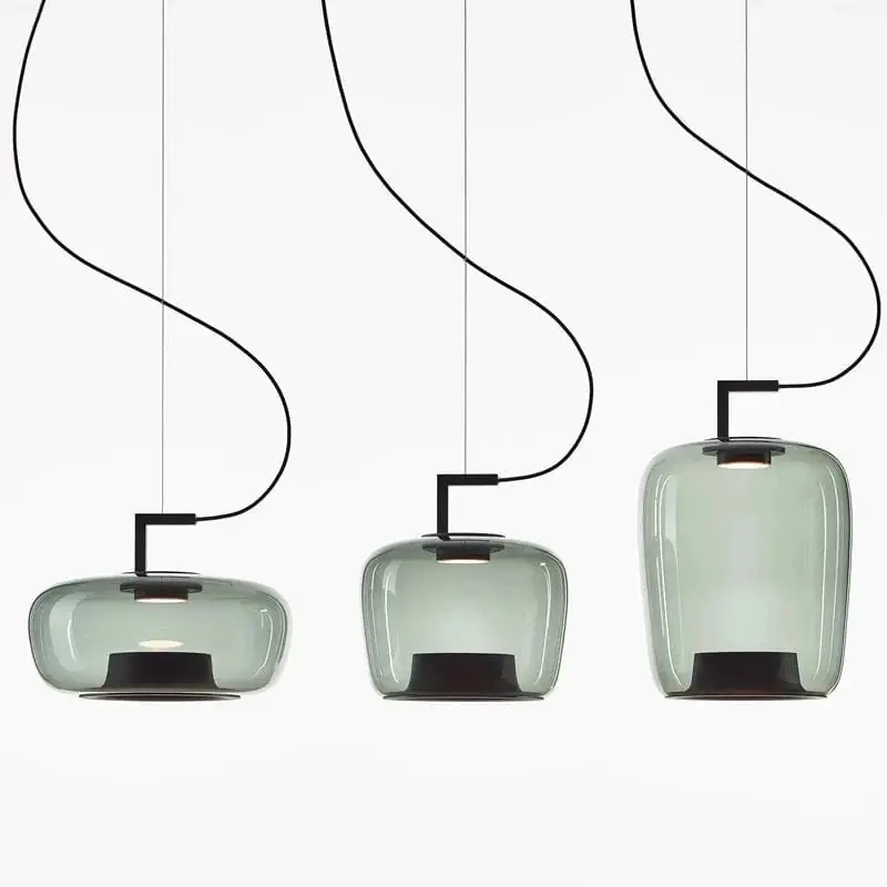 Suspension créative en verre double BROKIS LED nordique pour salon, chambre, chevet, bar, restaurant et décoration.