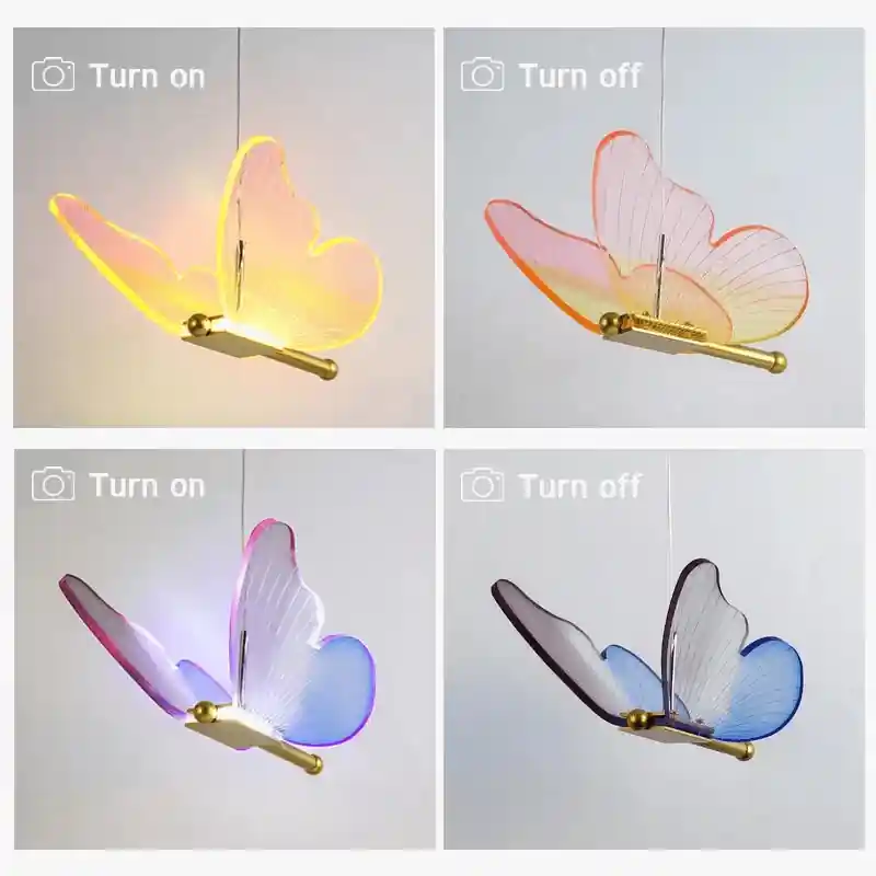 Suspension LED papillon en acrylique au design contemporain