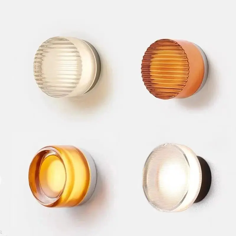 Applique murale LED ronde moderne en verre pour salon, allée, couloir, chambre et salle de bains
