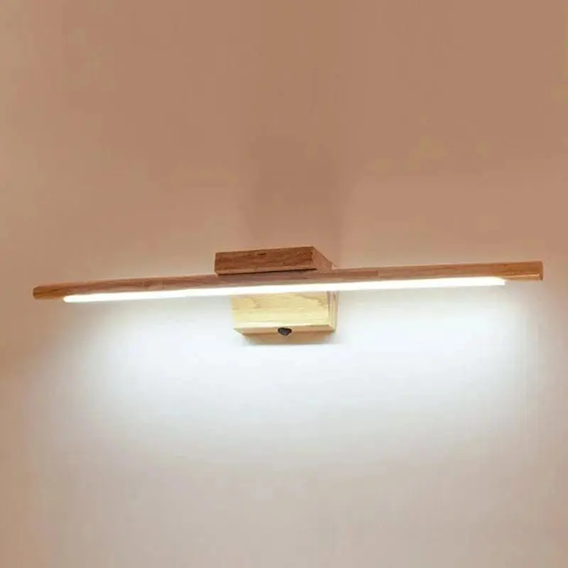 Applique murale en bois massif pour miroir de salle de bains au style nordique